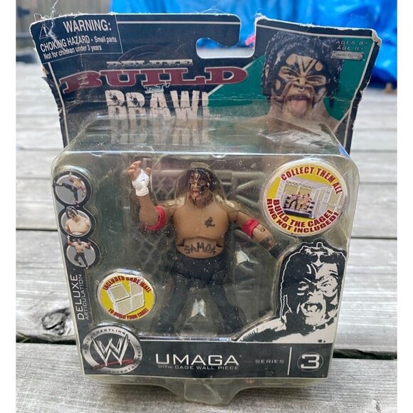 WWE Deluxe Build N Brawl Umaga with Top Cage Wall Piece Series 3 NEW SEALED 2008 - Picture 1 of 3